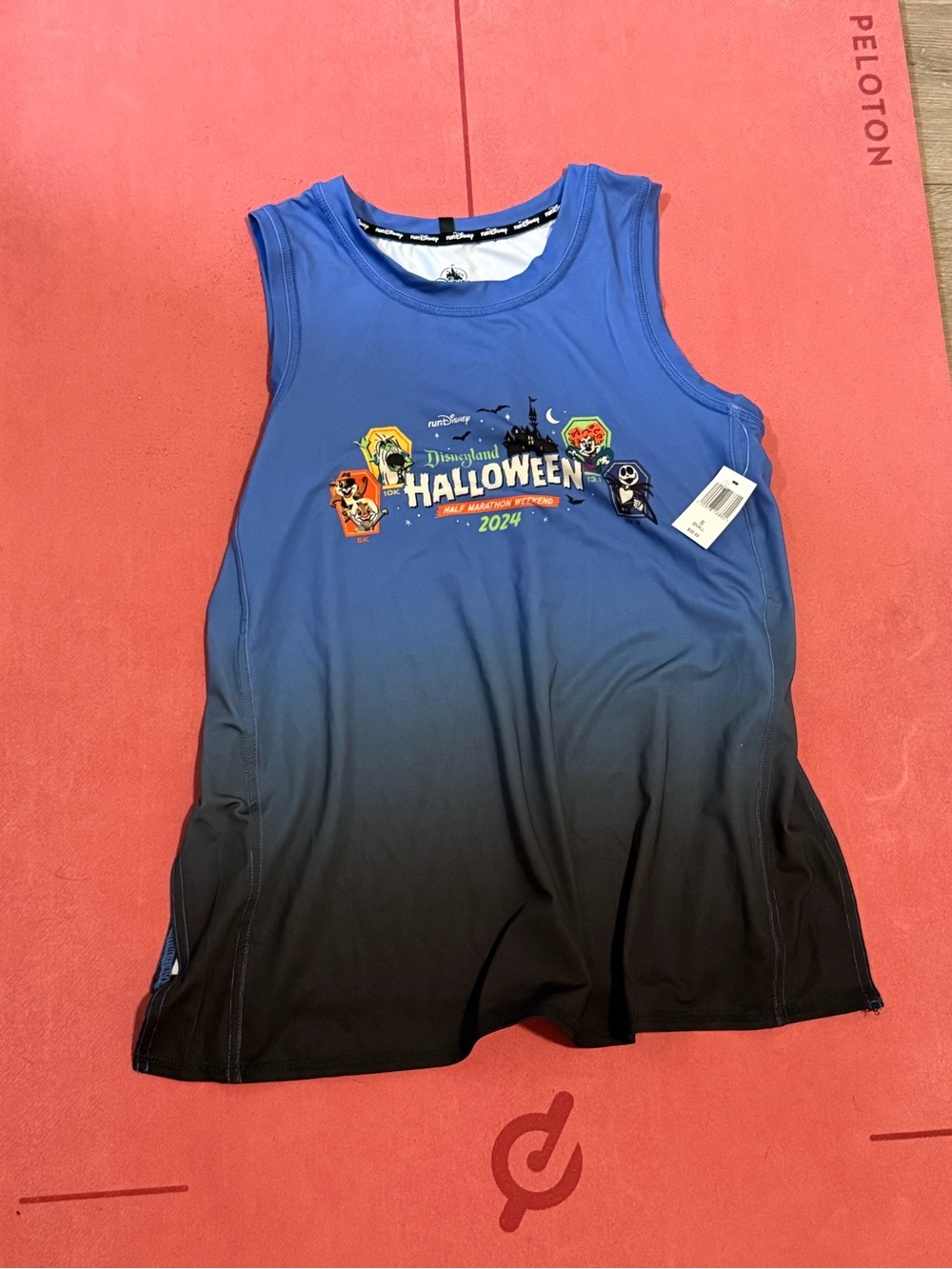 Disney Halloween Half Marathon in Blue to Black Ombre Tank Top - 2024